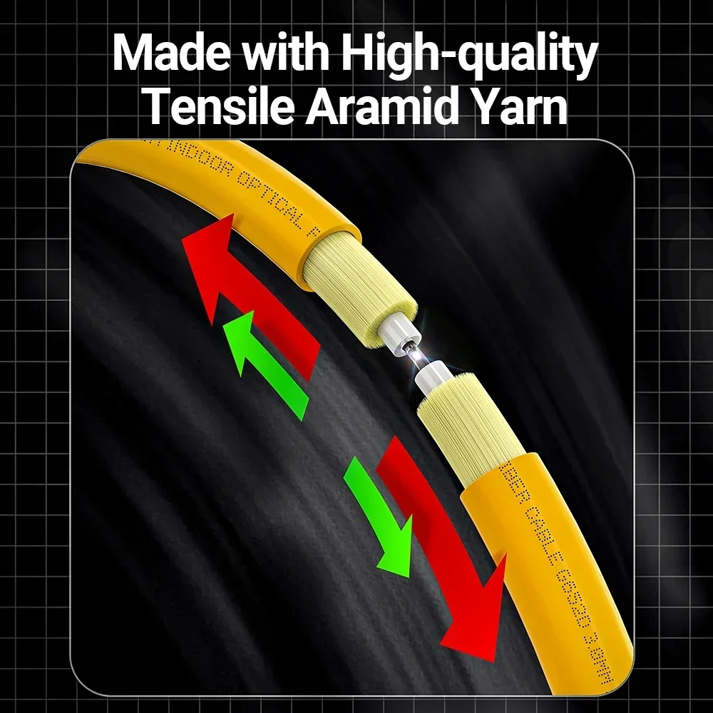 AMPCOM LC to LC UPC Fiber Optical, Singlemode Duplex Patch Cable SMF 9/125μm Single Mode Bend Insensitive 3.0mm Fiber Optic Cord