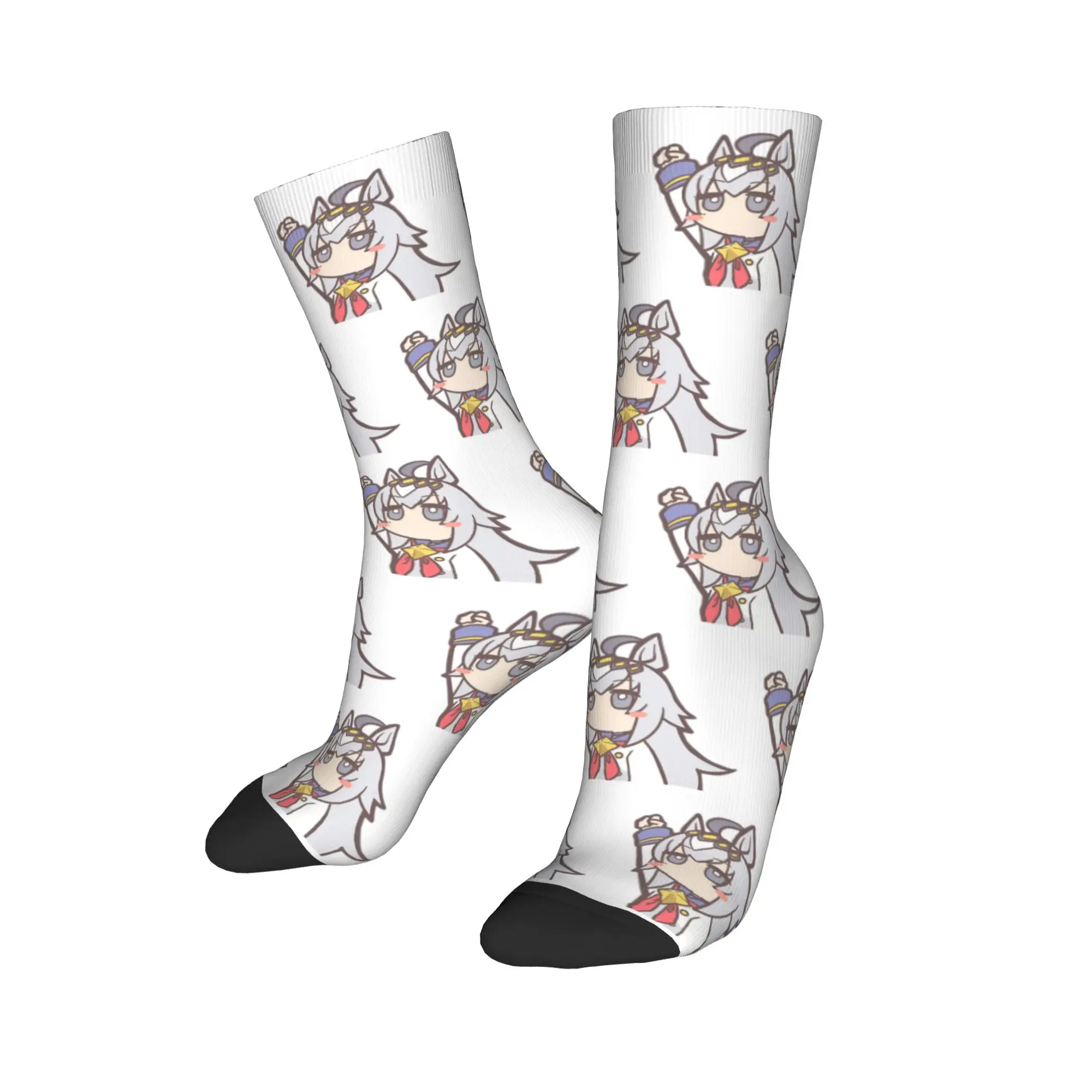 Winter Warm Harajuku Unisex Chibi Oguri Cap Umamusume Socks  Breathable Basketball Socks