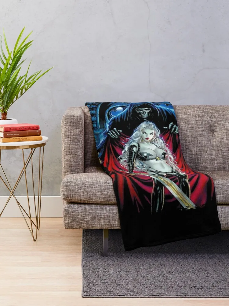 Lady Death Black Throw Blanket Flannel Blanket Stuffed Blankets