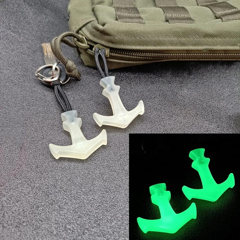 Luminous Zipper Rope Ship Anchor Style Handle Removable Tactical Bag Non-slip Anti-fall Zip Pull-down Backpack Pendant Equip