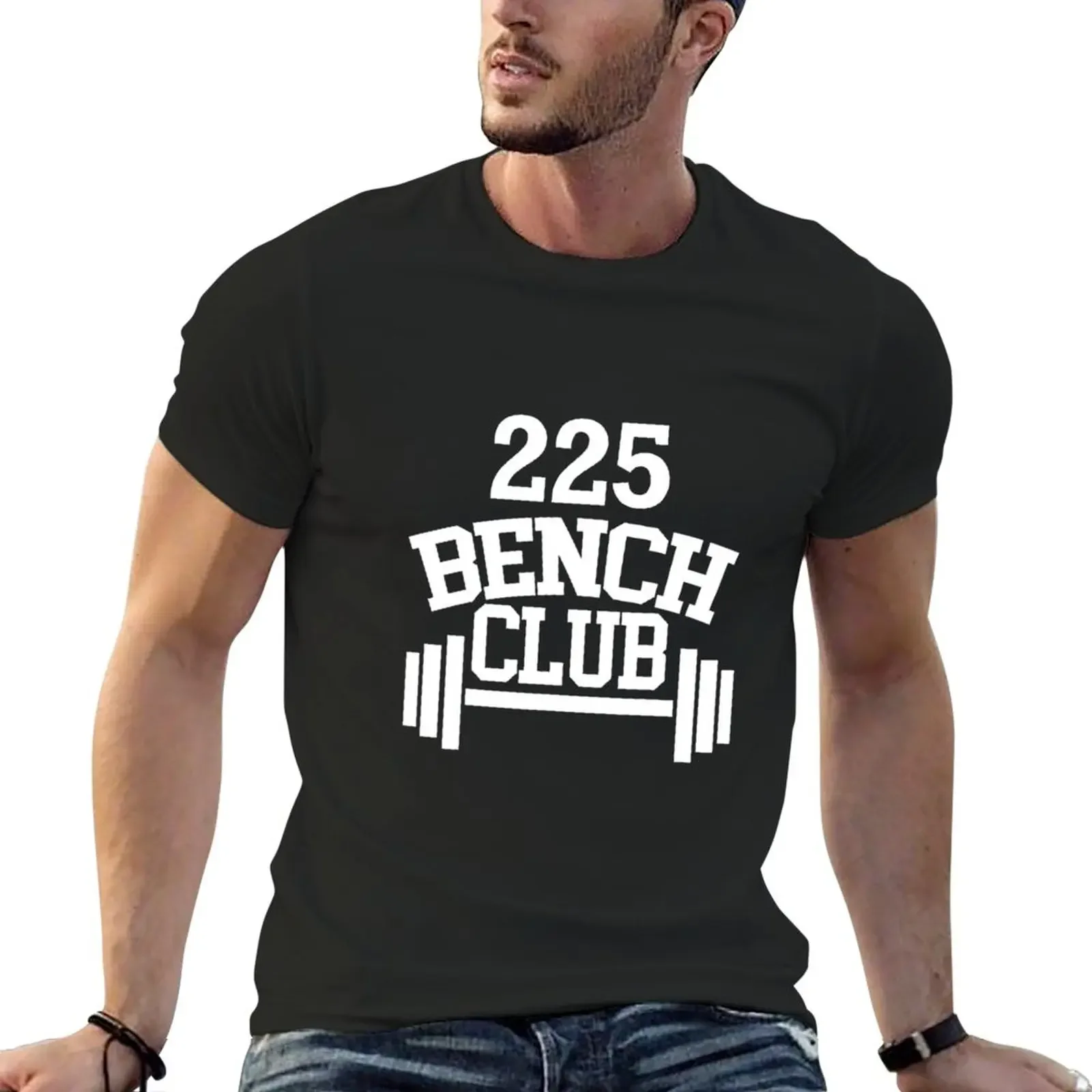 

225 lbs Bench Press Club Member T-Shirt Funny t-shirt animal prinfor boys tops mens t shirts casual stylish