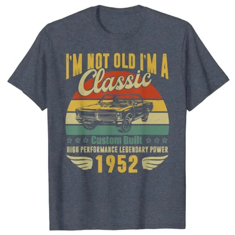 72th Birthday-Present for Men Dad Retro Vintage 1952 Birthday T-Shirt 72 Years Old Clothes Father's Day Grandpa Grandfather Gift