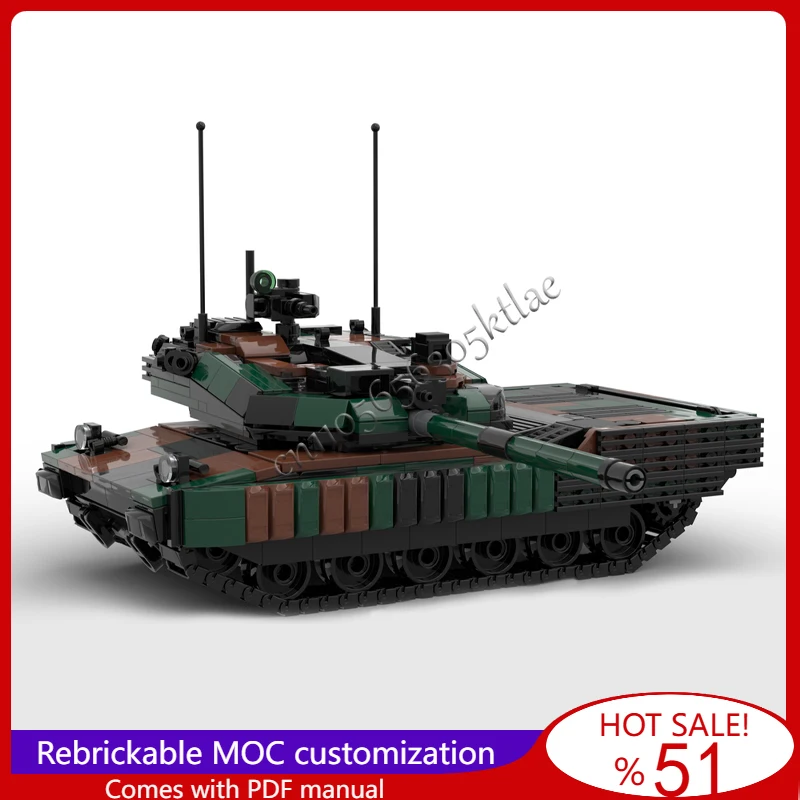 1031 Elementów MOC Personalizowany Model Czołgu Głównego Czwartej Generacji Serii Battle, Zrób To Sam, Edukacyjny, Kreatywny Zestaw Zabawek dla Dzieci, Prezent na Boże Narodzenie