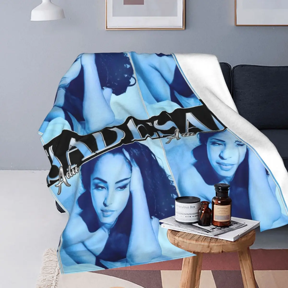 S-Sade Adu Music 90s Rap Style Fleece Throw Blanket Blankets for Bedding Travel Warm Quilt