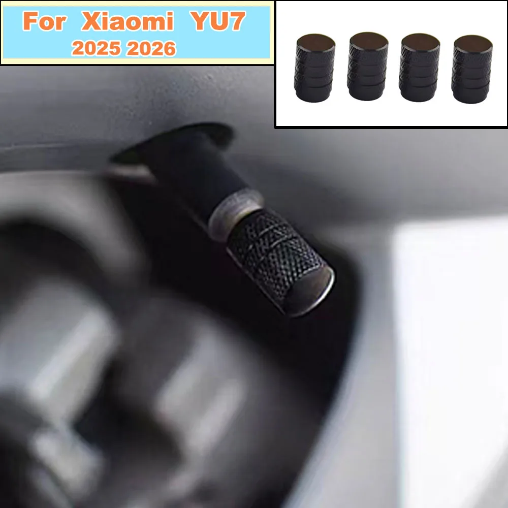 Aluminum Alloy Tire Valve Caps For Xiaomi YU7 2025 2026 Dustproof Waterproof Wheel Air Stem Protective Covers Car Exterior