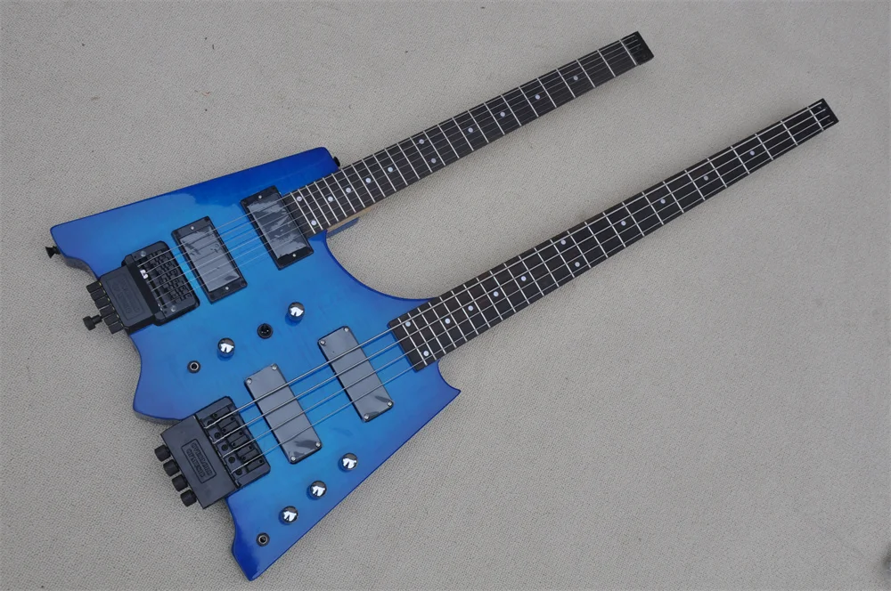 Double Neck 4+6 Strings Electric Guitar with Rosewood Fretboard, Back Hardware, Provide Customized Service