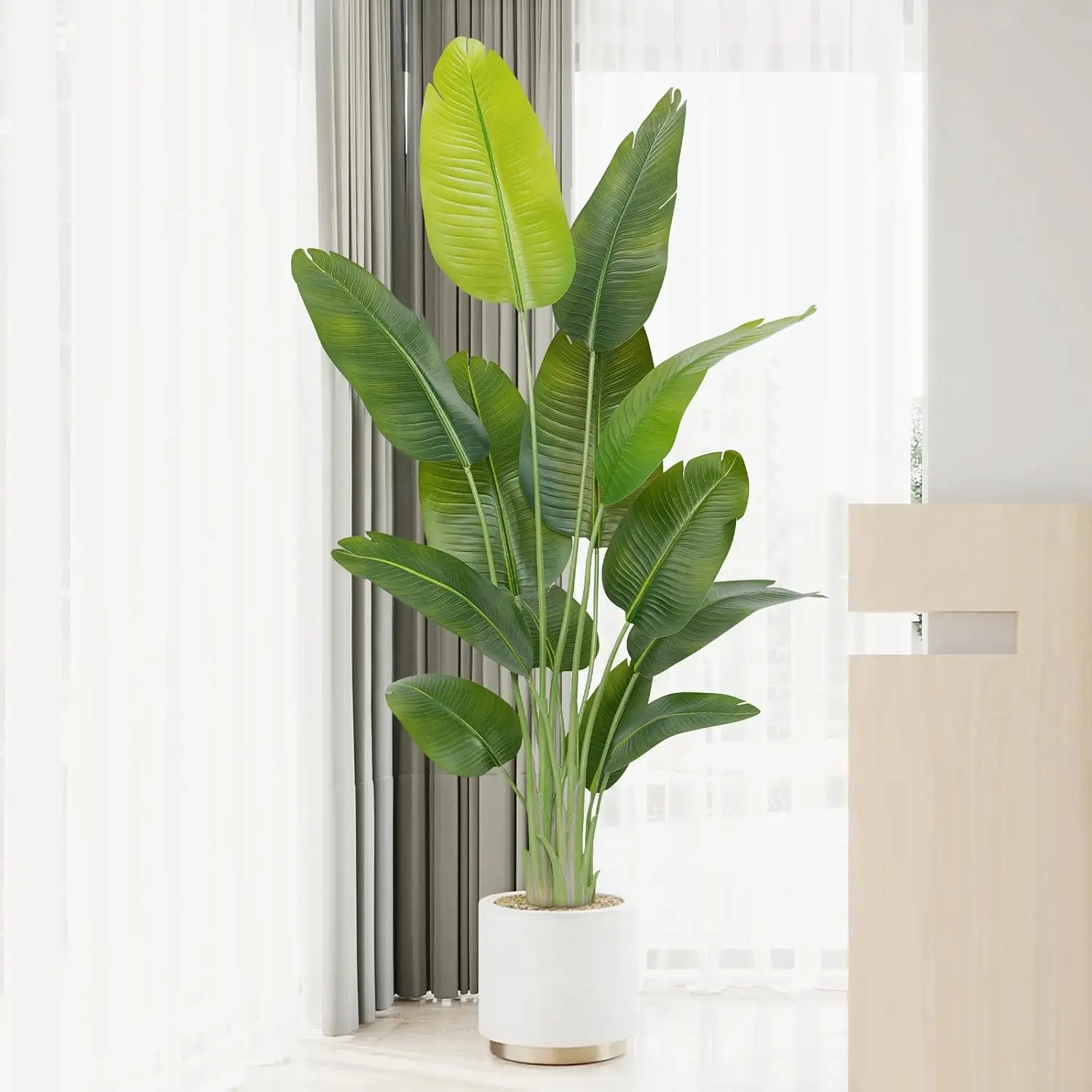 

6ft Lifelike Bird of Paradise Artificial Plant with 13 Trunks, Perfect Indoor Silk Floor Decor for Living Room, Office, Bedroom