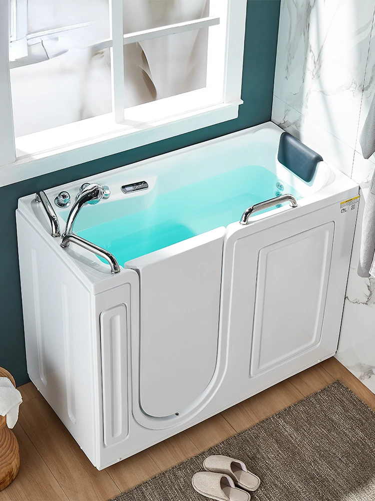 Elderly Bathtub Barrier-Free Side Door Walk-in Home Deep Bubble Sitting Acrylic Massage Small Apartment