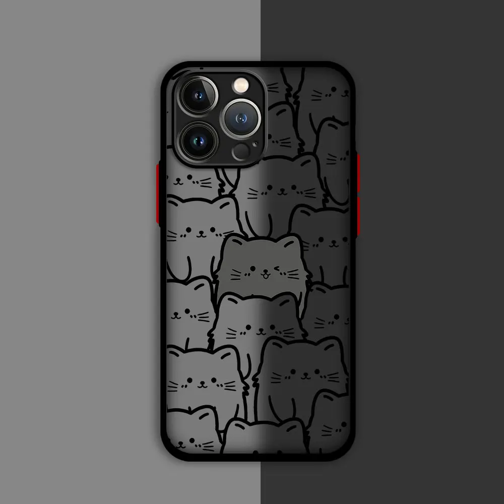 Lucky Cat Telefoonhoesje Voor Apple Iphone 16 11 13 15 12 14 Pro Max 7 X Xs 14 8 Plus 15 16 Pro Matte Hoes