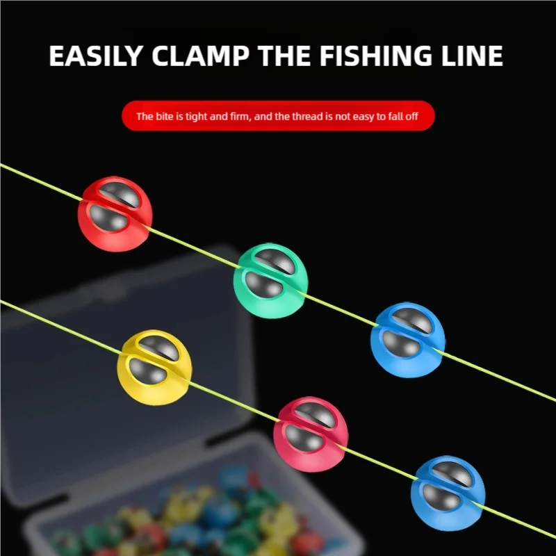 9 كجم عوامة سنارة صيد غرق 50 قطعة المطاط المغلفة سبليت النار الغطاسون دغة مستديرة الأوزان العض كليب سهلة إزالة روك معدات صيد الأسماك #6