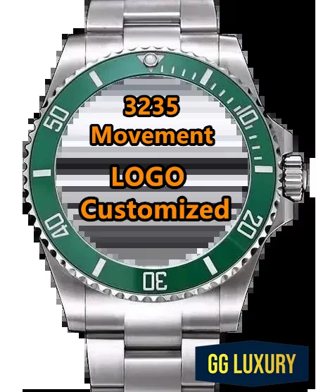 ساعة GG Luxury VSF ARF 3235 حركة الغواصة ميكانيكية أوتوماتيكية للرجال - 41 ملم كريستال ياقوتي، فولاذ 904 لتر، قرص مضيء