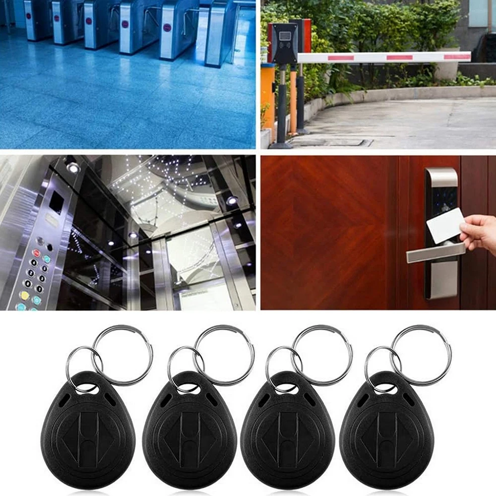 RFID EM4100 KeyFob Tag متوافق مع قارئ معرف 125 كيلو هرتز لباب الدخول وبطاقة قفل الأمان، للقراءة فقط
