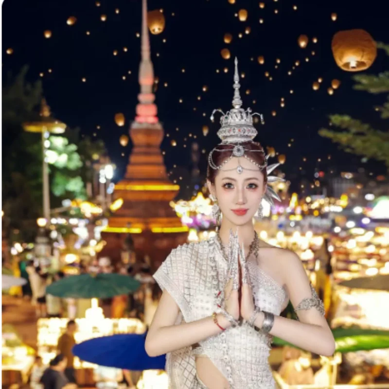 

Thai Ethnic Jewelry Crown Pagoda Stage Performance Headwear