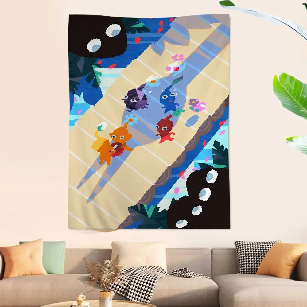 

Большой настенный гобелен с принтом игры Pikmin, индийский Будда, украшение на стену, колдовство, богемный хиппи, декор, одеяло