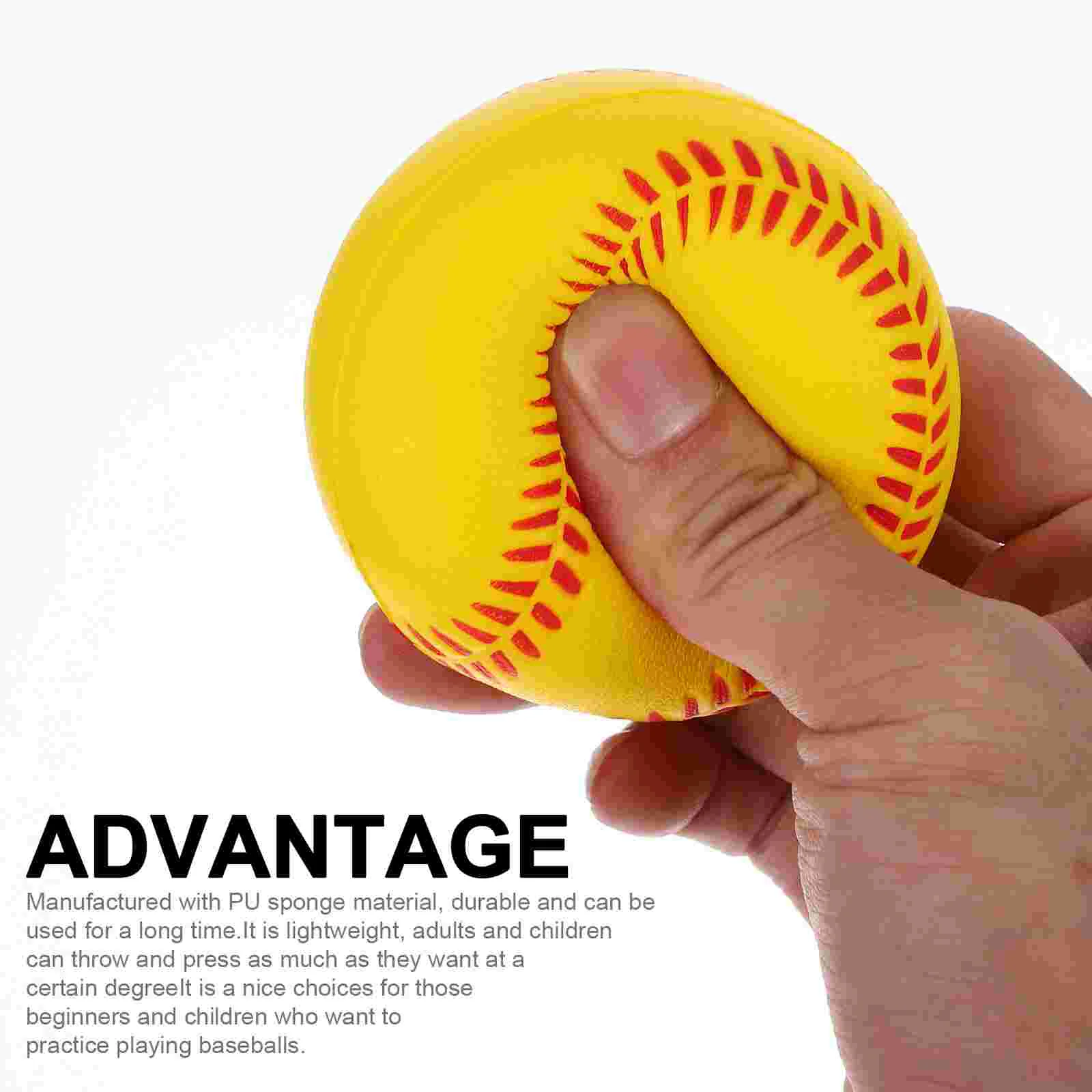 3 Pcs Pu Sponge Training Stick Softballs Indoor Baseball Practice Baseballs Outdoor Teenager Sports Kid for Pitching Beginner