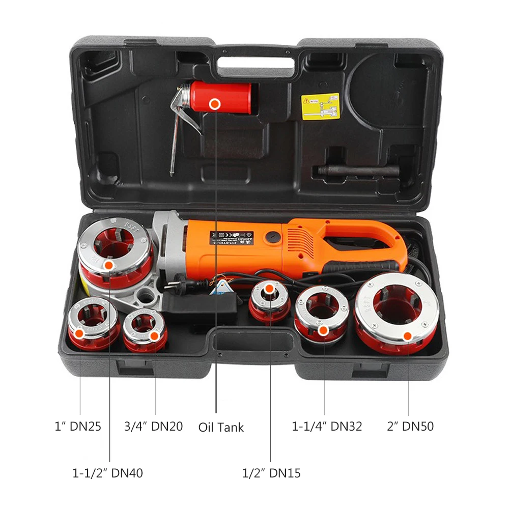 2300W Handheld Electric Threading Machine 220V Twisted Hinge Galvanized Pipe Threading Machine Electric Sleeve Machines for Home