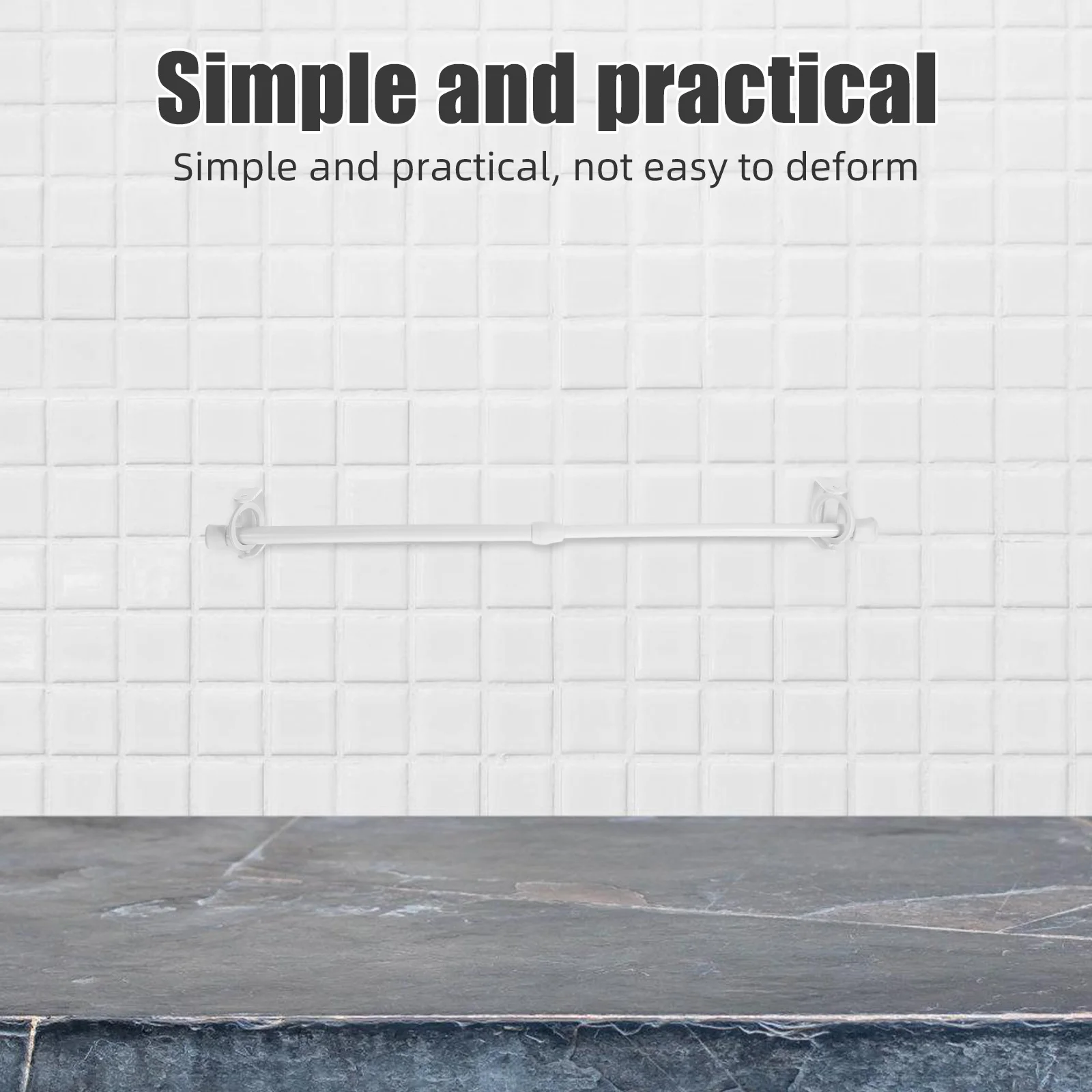 

2Pcs Extendable Towel Rod Adjustable Length No Drill Bathroom Wall Mounted Towel Holder Hand Kitchen Rack Organizer Space Saving