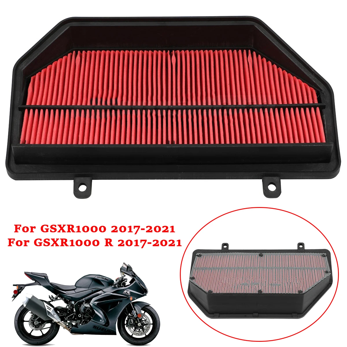 

For Suzuki GSXR1000 GSX-R1000 GSXR 1000R 2017-2021 Motorcycle Replacement Air Intake Filter Cleaner Element GSX-R1000 Air Filter