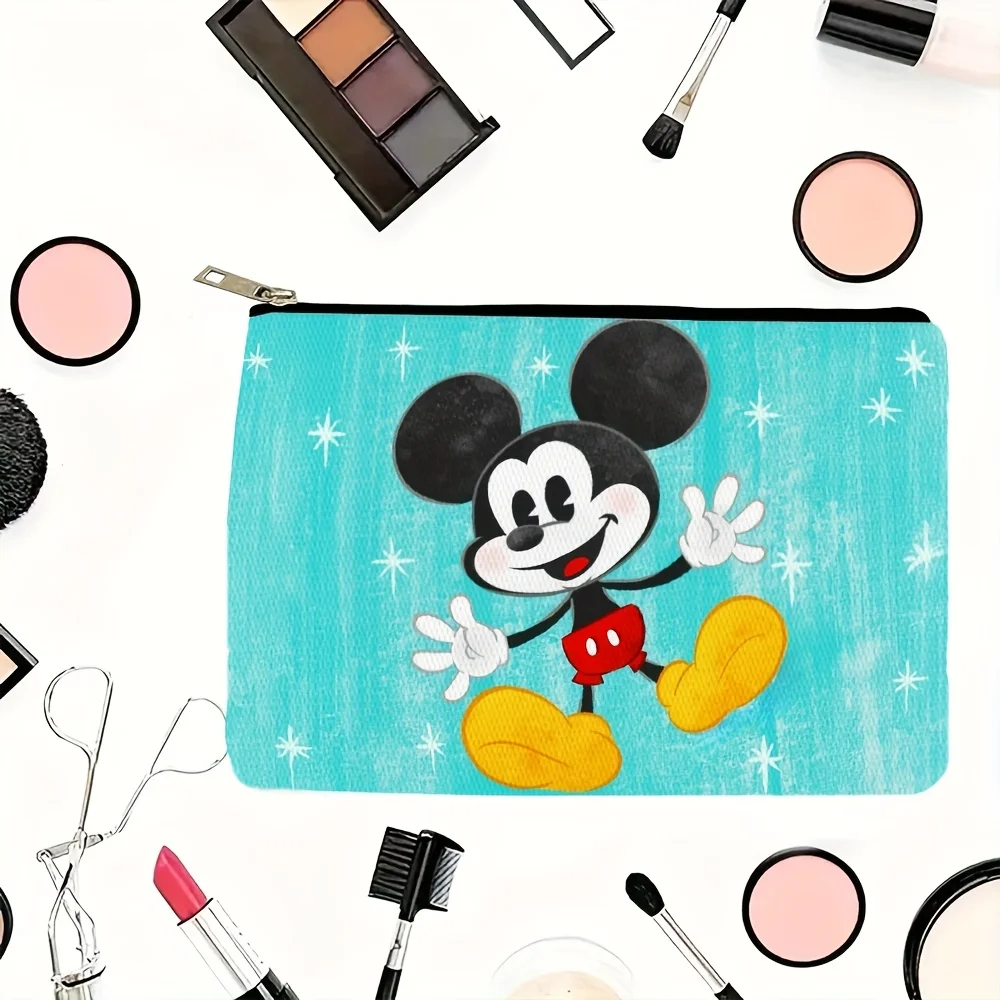 1 Disney make-uptasje met Mickey en Minnie-thema - Leuke en veelzijdige tas met ritssluiting voor dames, sieradenopbergtas, perfect reisritszakje - leuk verjaardagscadeau