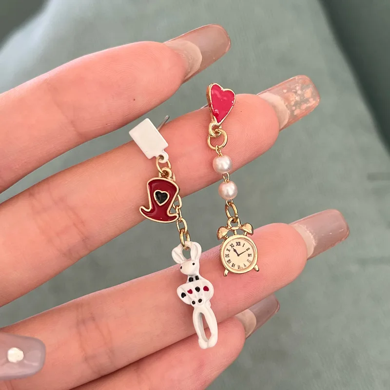 أقراط الأرنب الكرتونية اللطيفة للنساء ، الأقراط شرابة ، لعبة البوكر واللؤلؤ ، القرط الطويل ، هدية المجوهرات ، اكسسوارات الحفلات #2