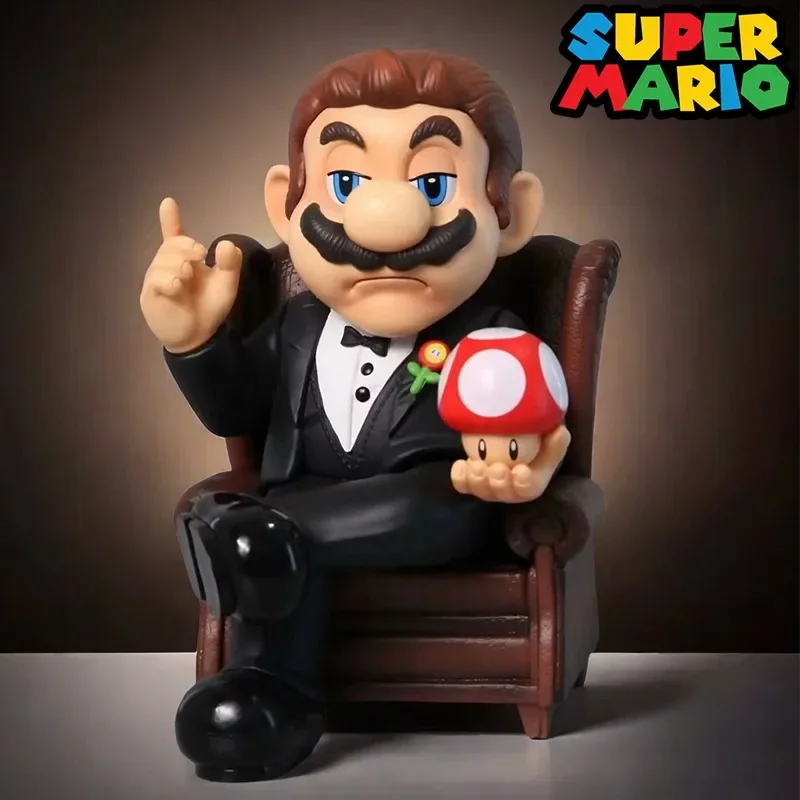 

Super Mario Ornament Anime Figure Model Godfather Creative Desktop Decoration Car Interior Doll Funny Desk Decorative Gifts Toy