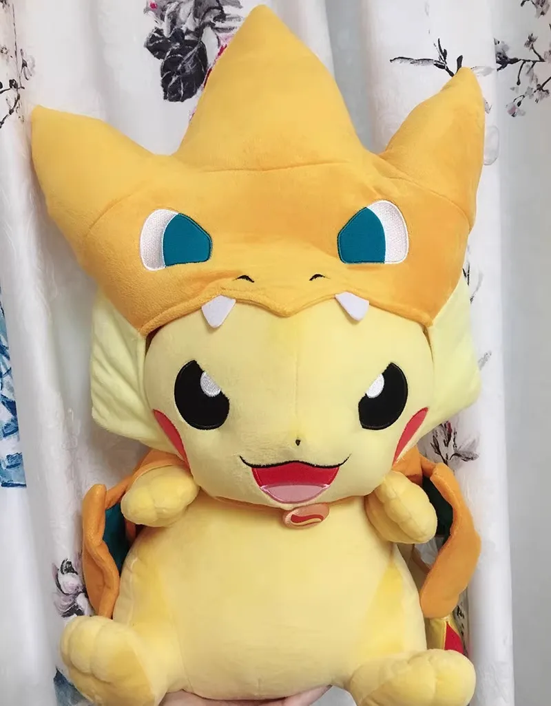 Nieuwe Originele Pokemon Grote Charizard vermomd als Pikachu 52 CM Zachte Knuffel Pop Knuffels Verjaardagscadeau Voor kind