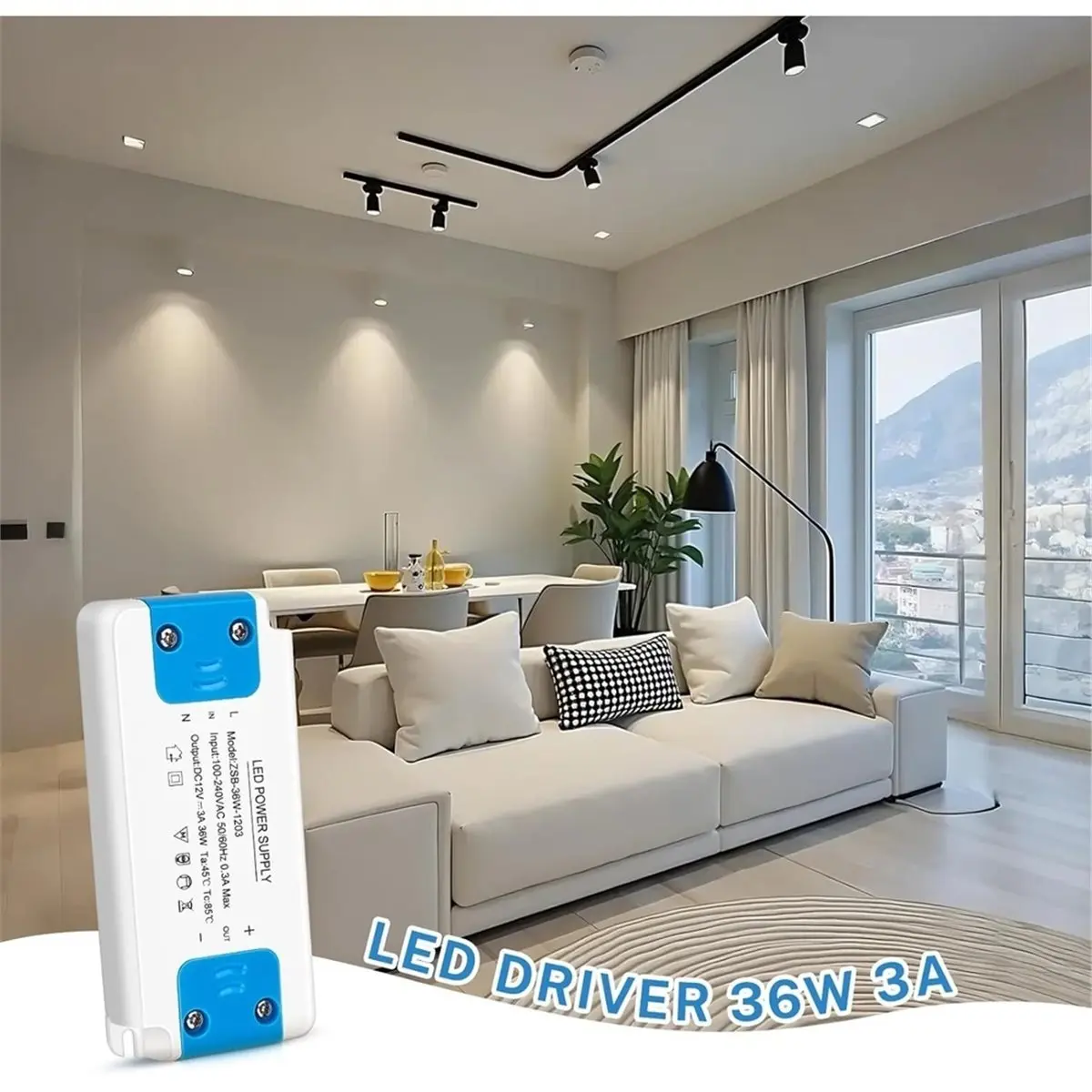PHONE&GEAR LED Transformer 12V Power Supply,Transformer 230V to 12V LED,36W 3A LED Driver Transformer, LED Low Voltage Transfor