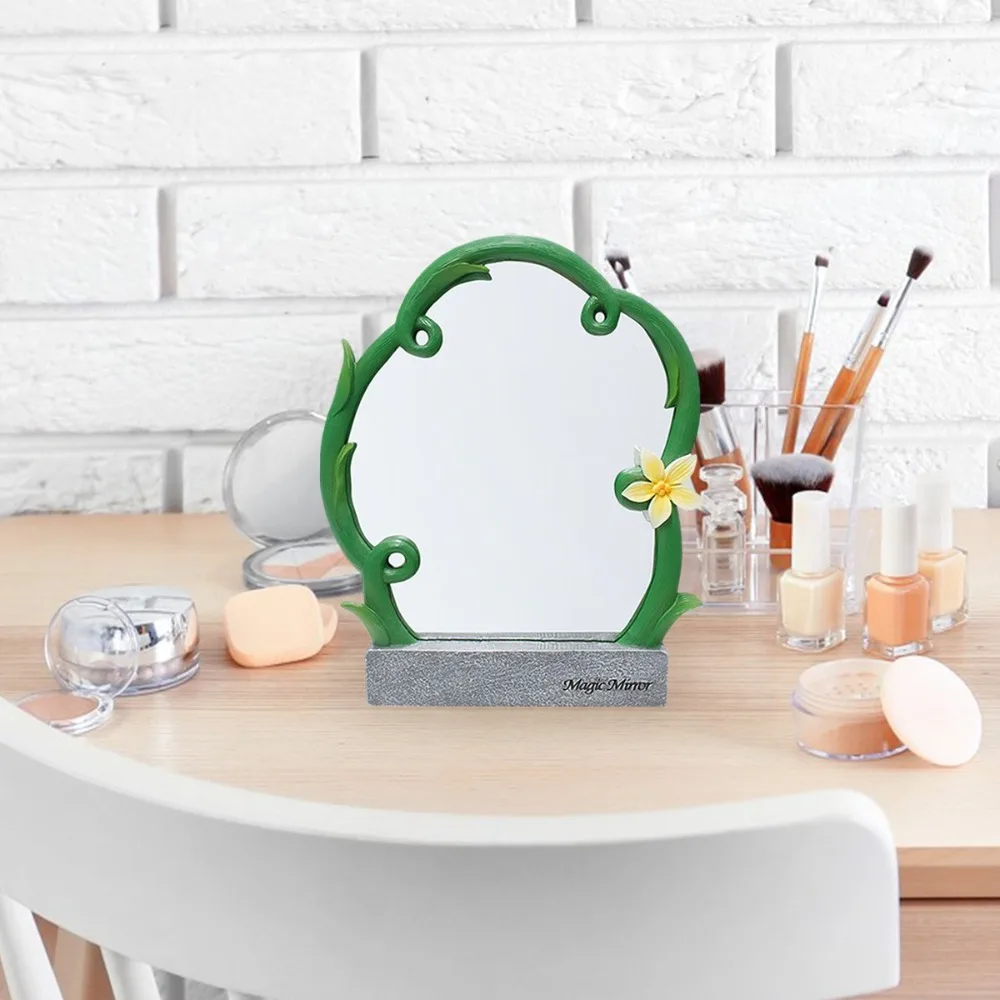 Espelho em forma de videira de flor portátil com base espelho de maquiagem de alta clareza decoração durável mini espelho cosmético para viagens em casa