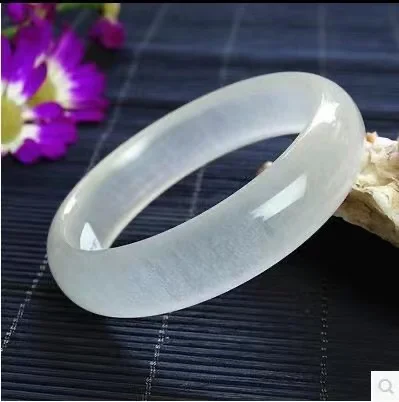 New Natural white Jade Ice Transparent Bracelet Bangle Genuine Exquisite Jade Positive Handring Lucky Fine Jewelry