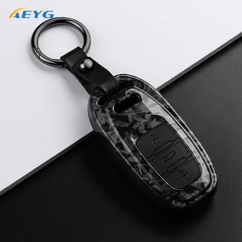 ABS Carbon Fiber Car Remote Key Case Cover Shell For Audi A1 A3 8V A4 B8 B9 A5 A6 C7 A7 A8 Q3 Q5 Q7 S4 S6 S7 S8 R8 Accessories - view 5