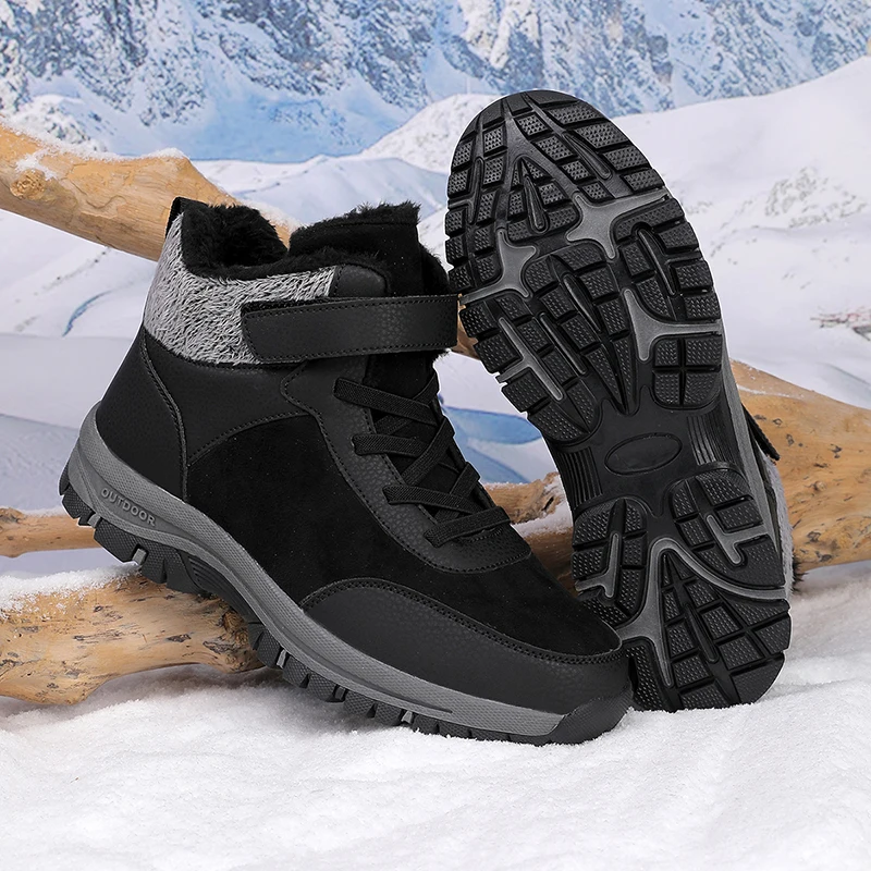 

YRZL Snow Boots Men Winter Waterproof Thermal Insulated Anti Slip Hiking Shoes Platform Ankle Boots Outdoor Warm Casual Boots
