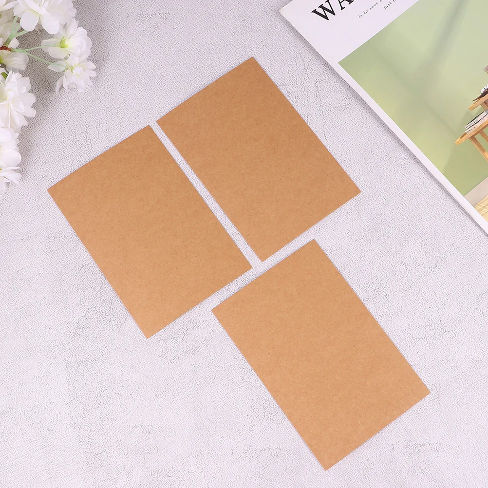 200 Pcs Blank Postcard Kraft Paper Brown Cardstock Labels Glitter Greeting Postcards for Printing Note Portable Word