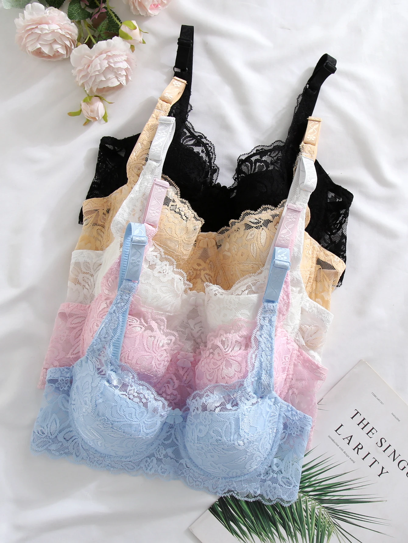 2Pcs/lot Push Up Bra Women Underwire Full Lace Brassiere Underwear Women Bralette Lingerie Intimates 34/36/38/40 Soutien Gorge