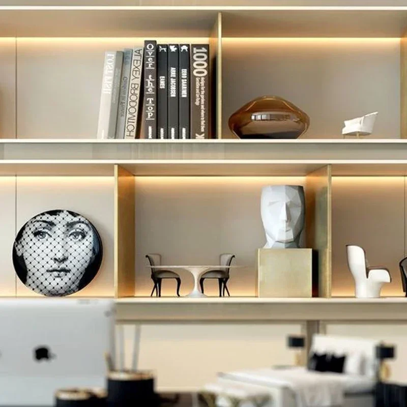 ไฟตู้ LED แบบหรี่แสงได้โคมไฟตู้หนังสือแบบบางไฟ LED 45องศาสำหรับตู้ชั้นวางของในห้องครัวบาร์เชิงเส้น12V