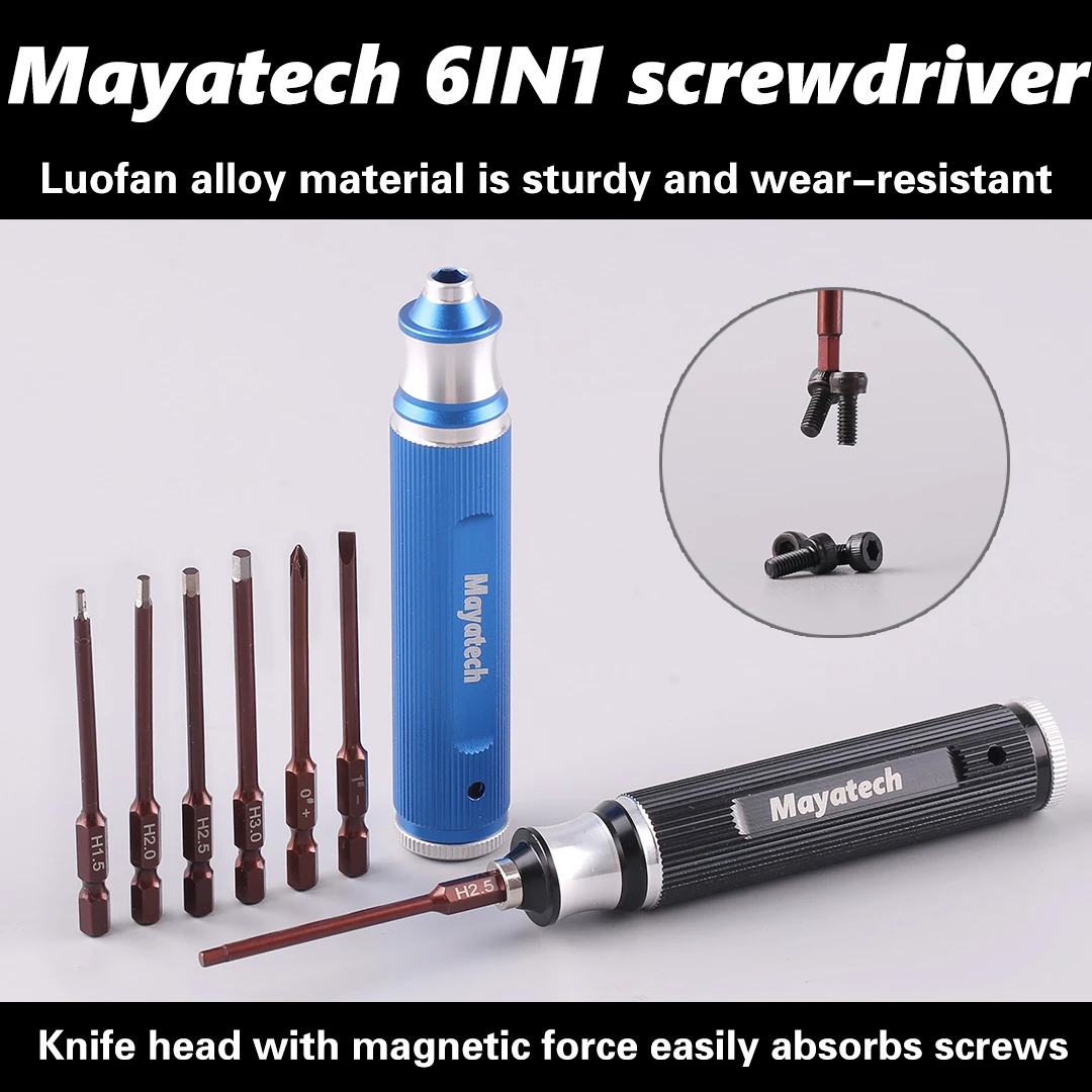 

Mayatech 6-in-1 Hex Screwdriver Tool Kit Magnetic Repair Wrench Set for RC Helicopter Drone Aircraft Model