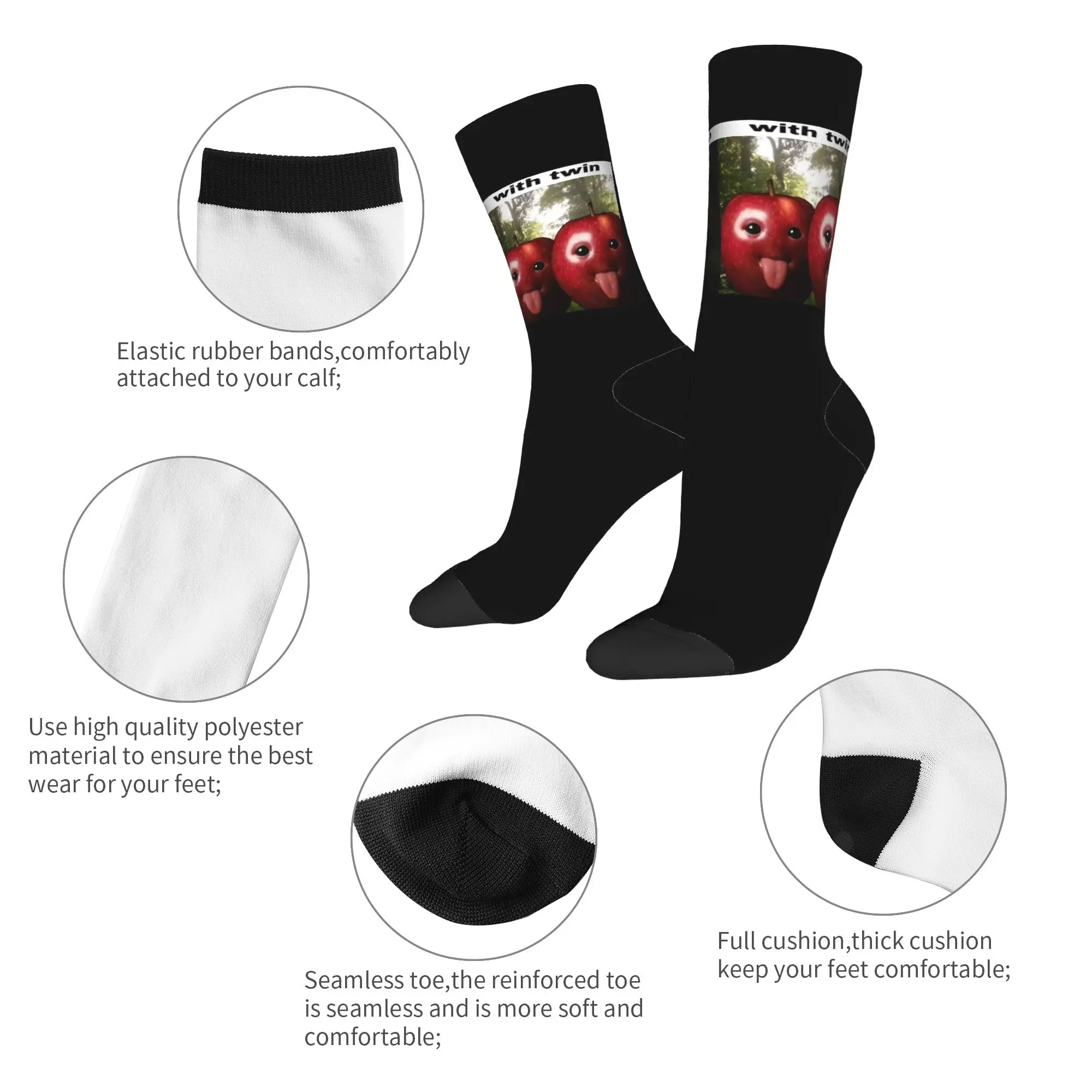 زوجين الجوارب AI أبل الجنرال Z ميمي BrainRot جوارب غير جودة الانزلاق الجوارب الخريف الكورية الجرافيك الجري الجوارب #6