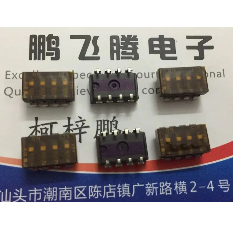 

2pcs/lots Genuine U.S.A. 219-4LPSTJ DIP Switch 4 Position Piano Key Internal Stickers Wrapped Foot 2.54mm