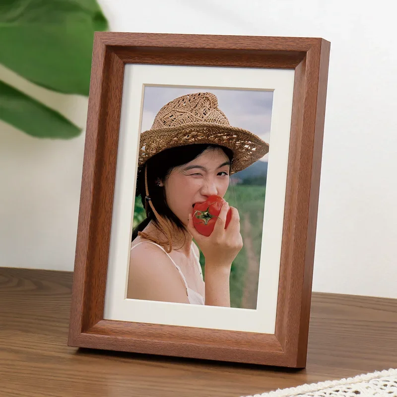 Solid Wood Picture Frame Set – 6 Inch, 7 Inch, 8 Inch & A4 Wall-Mountable Minimalist Wooden Photo Frames for Home Décor
