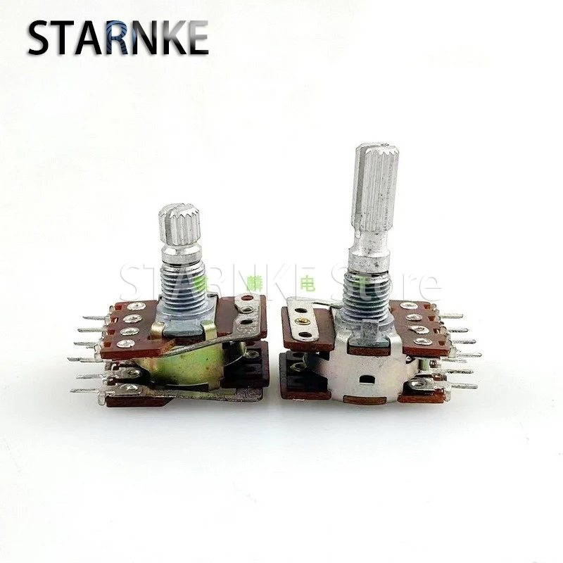 2PCS 16 Type 8-Pin Double Potentiometer A50K*2 With Tap Power Amplifier Audio Speaker Volume Adjustment Potentiometer