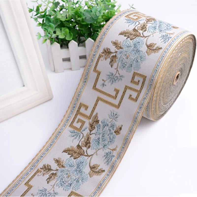 1 Meter 12CM Wide Woven Jacquard Ribbon Webbing Trim Ethic Pattern Ribbon For Curtain Sofa Carpet Decoration Sewing Supply