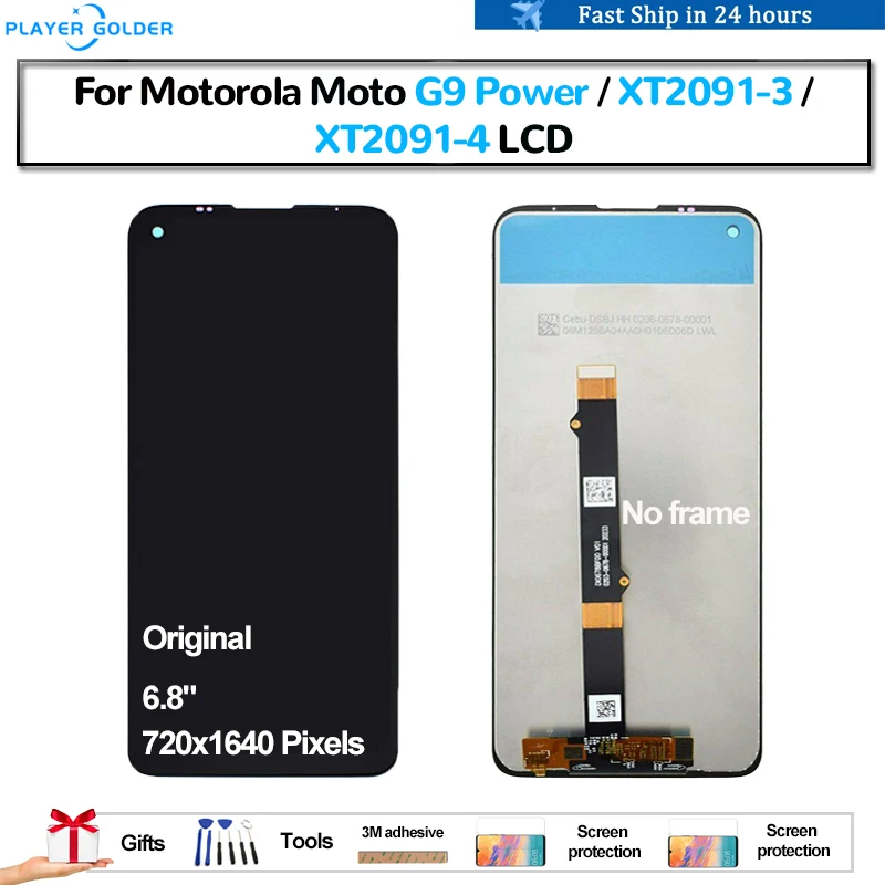 Original For Motorola Moto G9 Power XT2091-3 XT2091-4 Pantalla lcd Display Touch Panel Screen Digitizer Assembly Replacement LCD