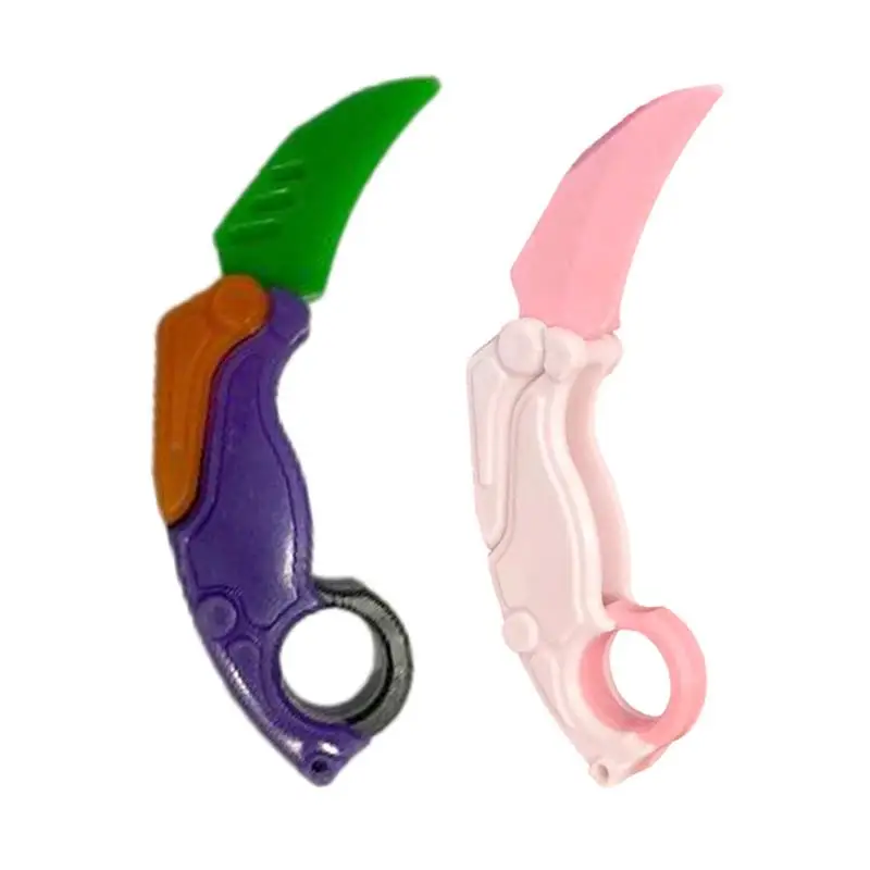 3D Printed Gravitys Claw Knife Toy Stress Relief Mini Butterflys Knife Fidget Hand Gripper Sensory Toy Decompress Push Card Gift