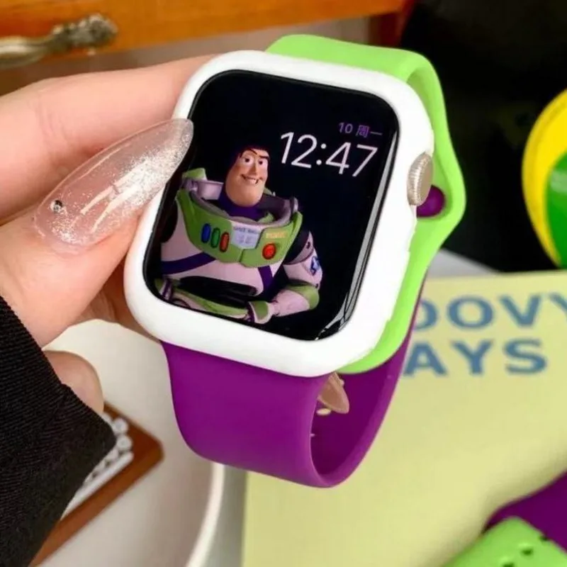 Disney Buzz Lightyear Silicone Band for Apple Watch 9 8 7 6 5 4 3SE Strap for iWatch 49mm 45mm 41mm 40mm 44mm 38/42mm Watch Band