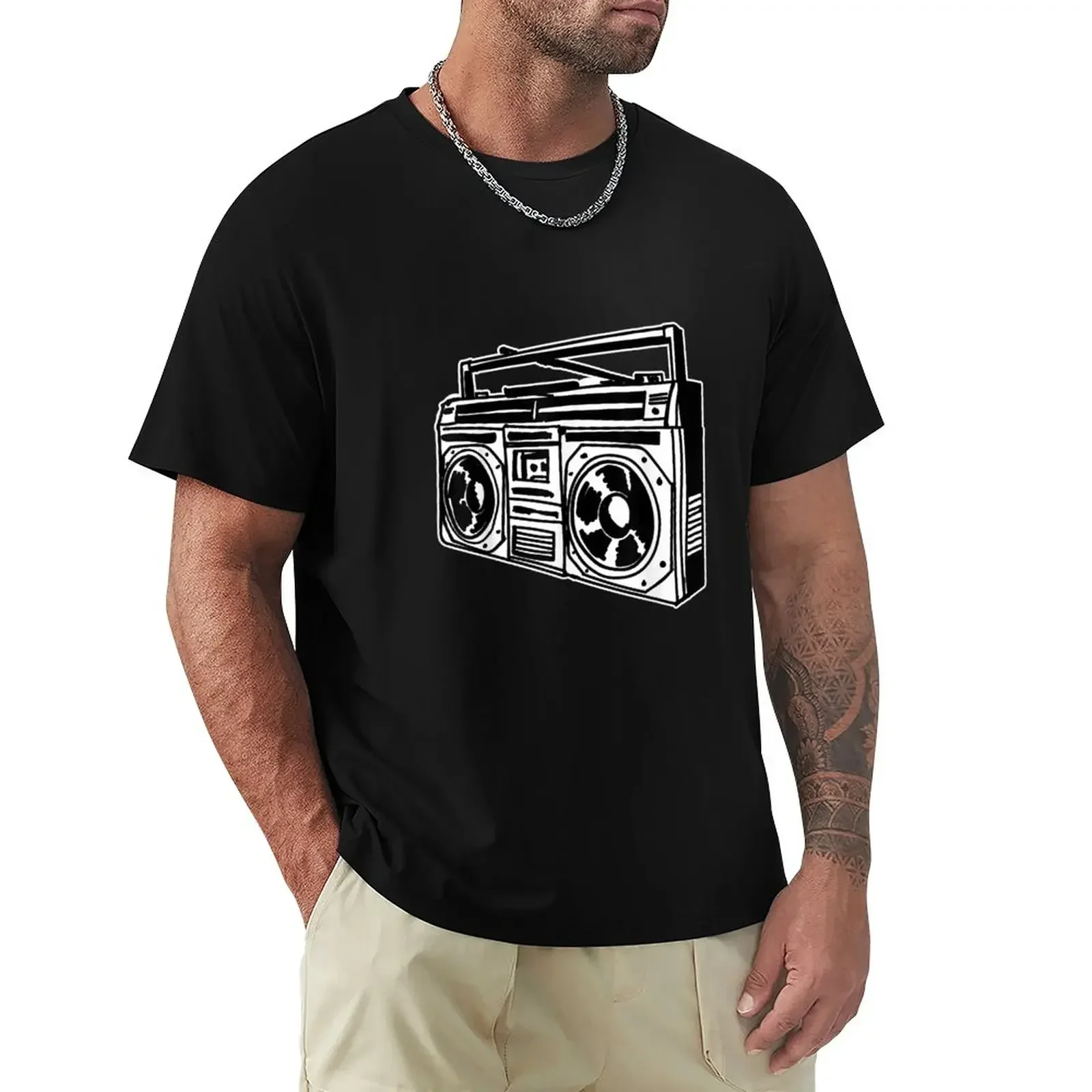 Ghetto Blaster 80s 90s Hip Hip Rap T-Shirt tees basketball graphic tees black t shirts for men