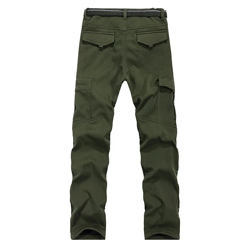 Winter Men Hiking Cargo Pants Outdoor Soft Outing Trousers Waterproof Windproof Camping Skiing Climbing Keep Warm