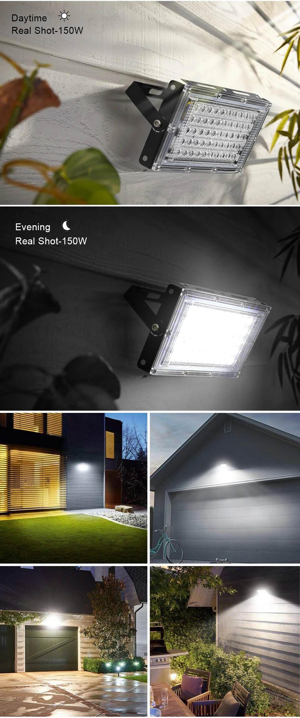 50W 100W 150W Led Flutlicht IP65 Wasserdicht AC 220V Outdoor Flutlicht Scheinwerfer LED Reflektor straße Lampe Wand Flut Lichter – Detail 8