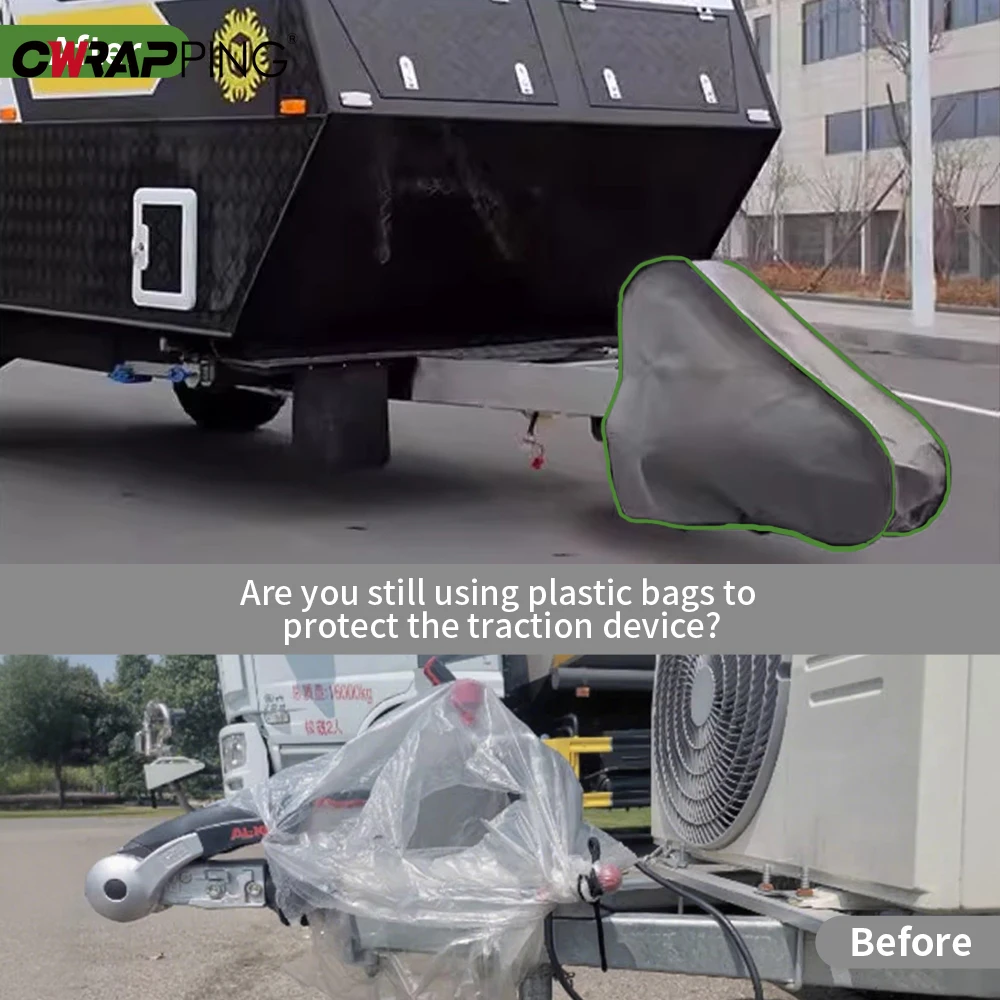 Universal RV Caravans Trailer Towing Hitch Cover Waterproof Dustproof Protector for Camper Coupling Lock Tongue