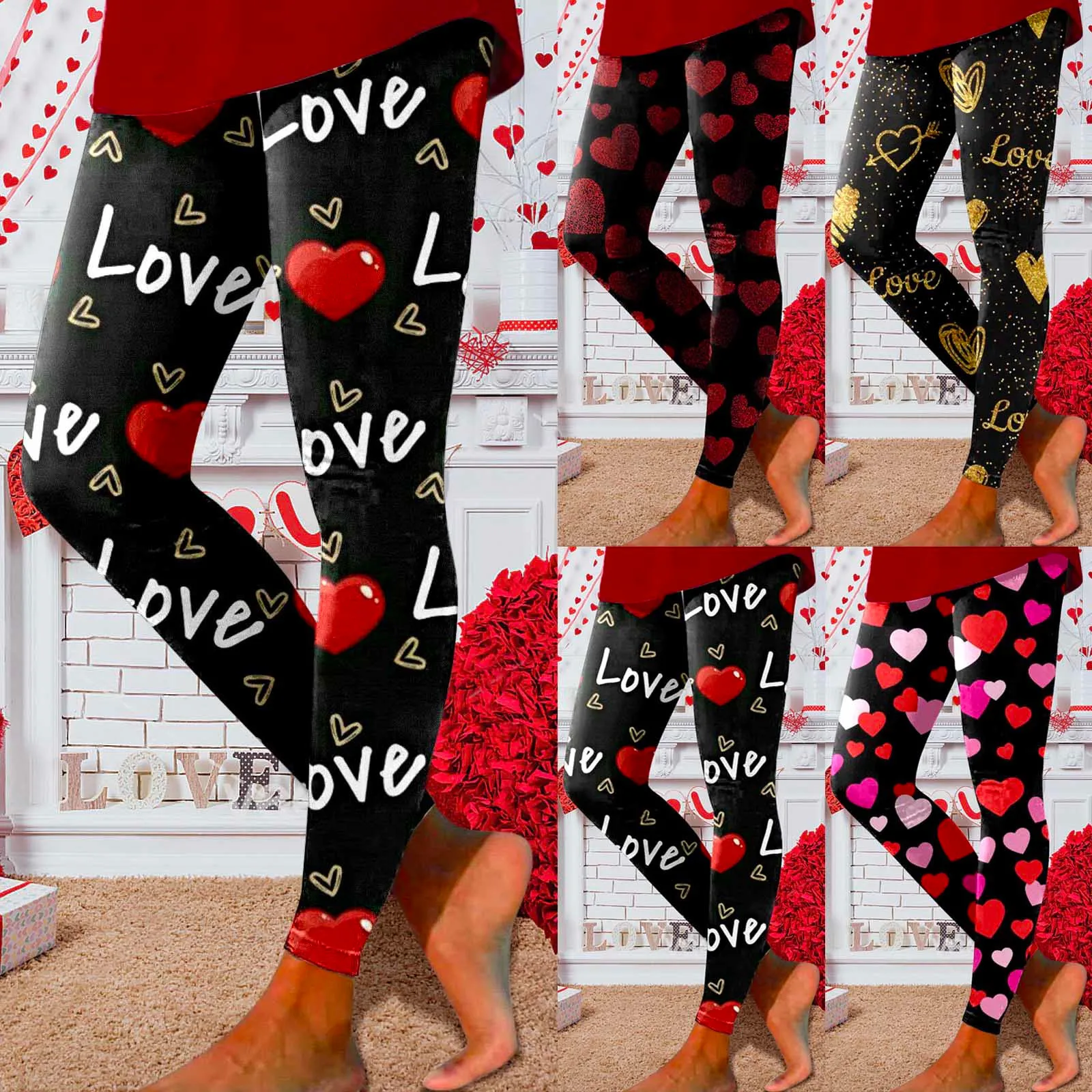 

Valentine'S Day Women Legging Print Tights Leggings Control Yoga Sport Leggings For Women Legging Leggings High Waist Aesthetic