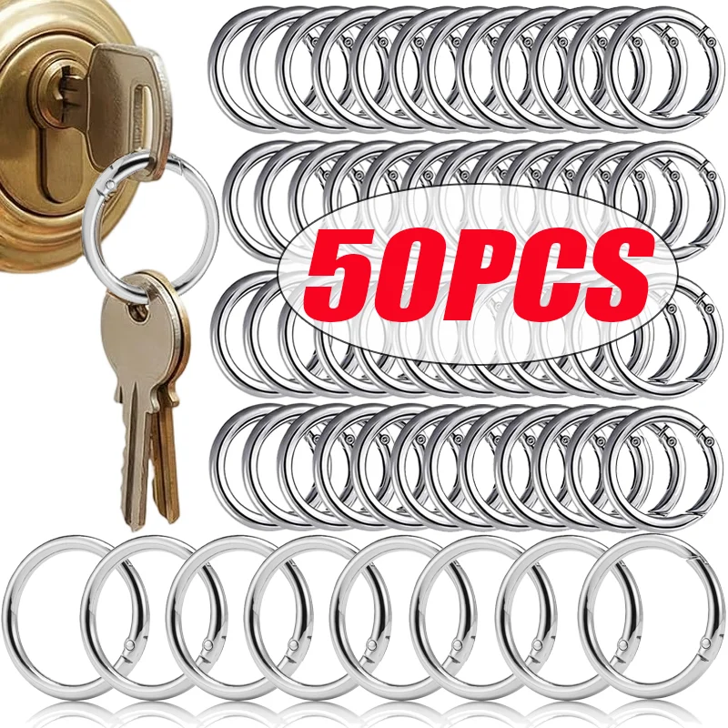 Zinc Alloy Key Rings Double Loop Metal Round Split Keychain Ring Connector for DIY Crafts Jewellery Making Circle Key Holder