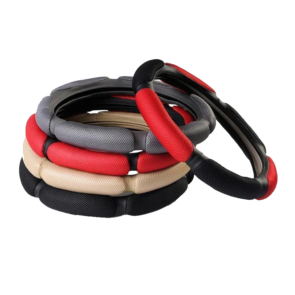 

Frosted Steering Wheel Cover 3D Car Wheel Protector Red For Most Cars Stylish Comfortable Enhances Grip Improves